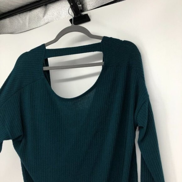 NWT Cherish teal Back in the Game draped twist open back top small - Picture 6 of 12